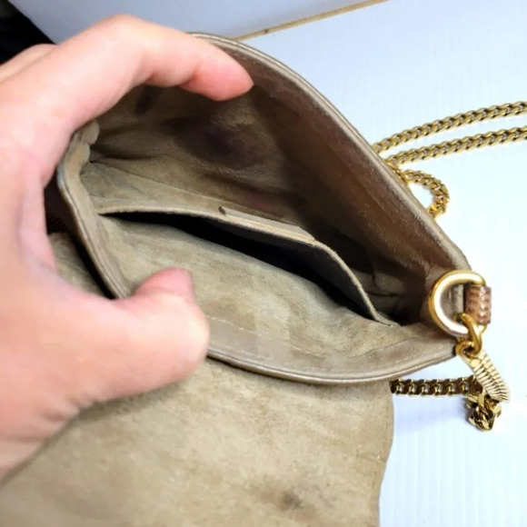 GUCCI GG vintage brown lizard small mini flap shoulder crossbody bag cha… - Picture 7 of 12